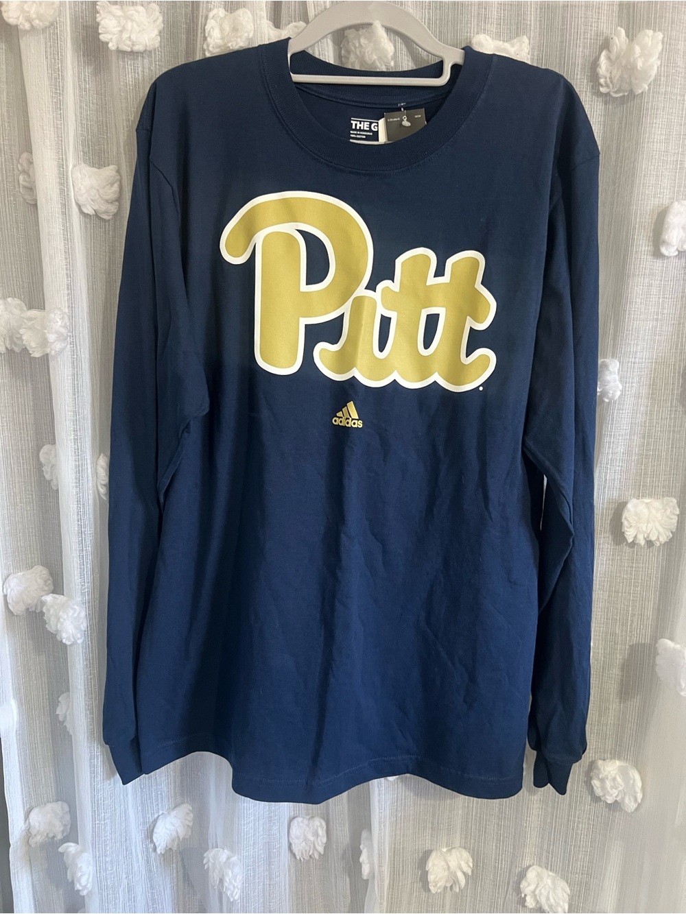 Adidas men’s Navy 'Pitt' Long Sleeve Graphic Tee
